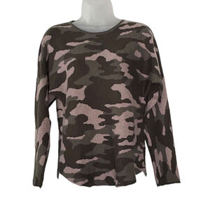 Rachel‎ Zoe Womens Camouflage Sweater Medium Army Green Dolman Sleeve Pullover